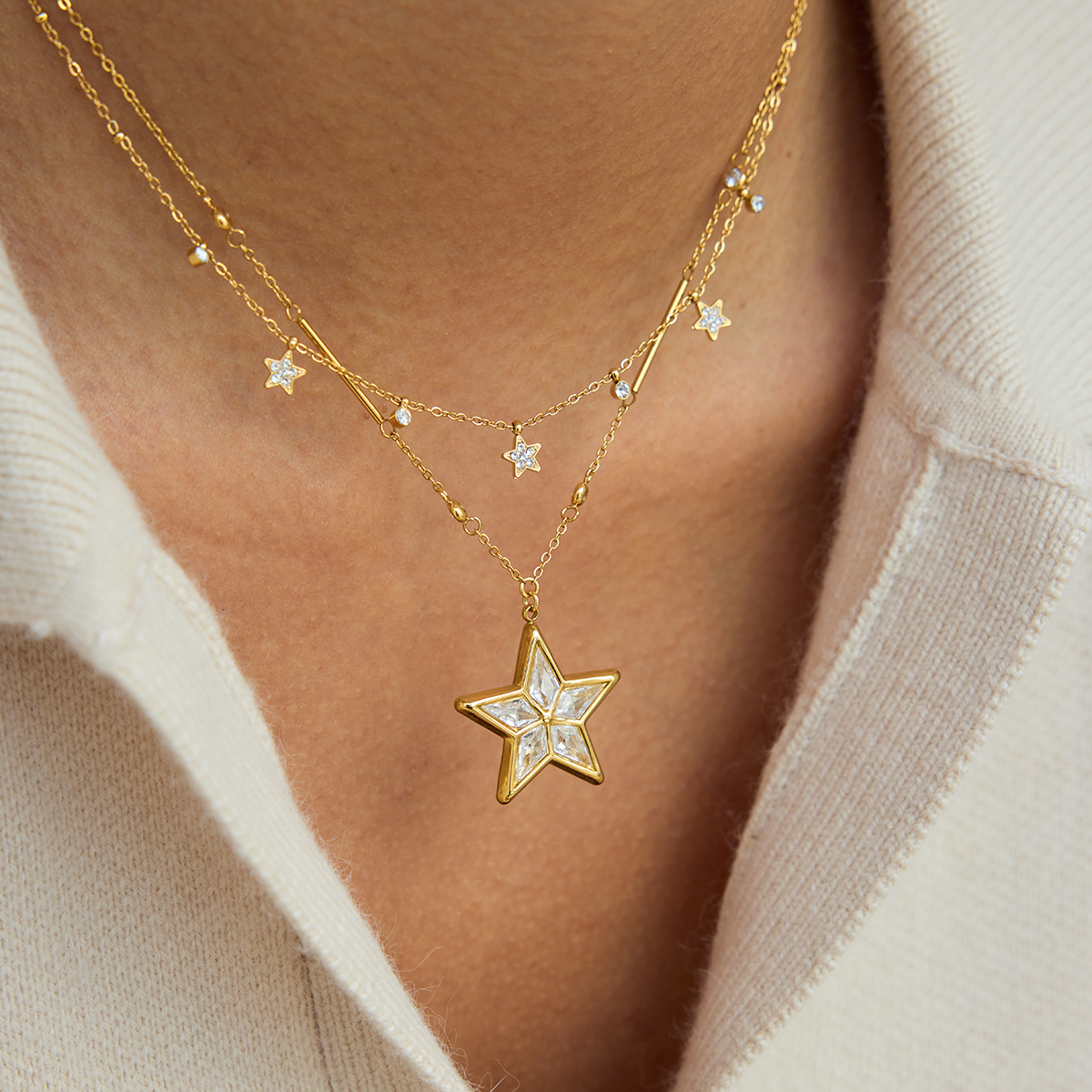 Pozlacený náhrdelník ELENYS Make a Wish